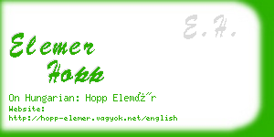 elemer hopp business card